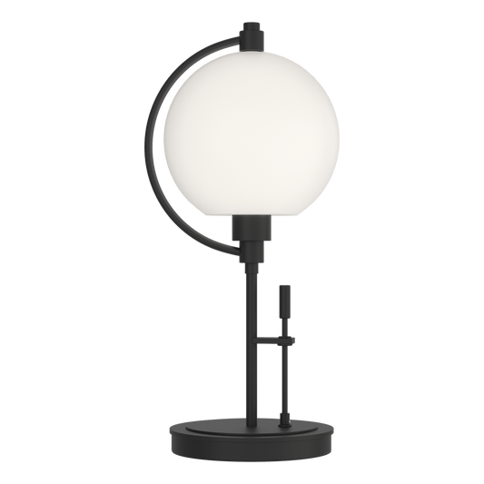 Pluto Table Lamp - Black - Opal Glass by Hubbardton Forge