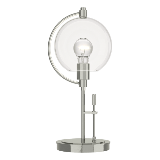 Pluto Table Lamp - Sterling - Clear Glass by Hubbardton Forge