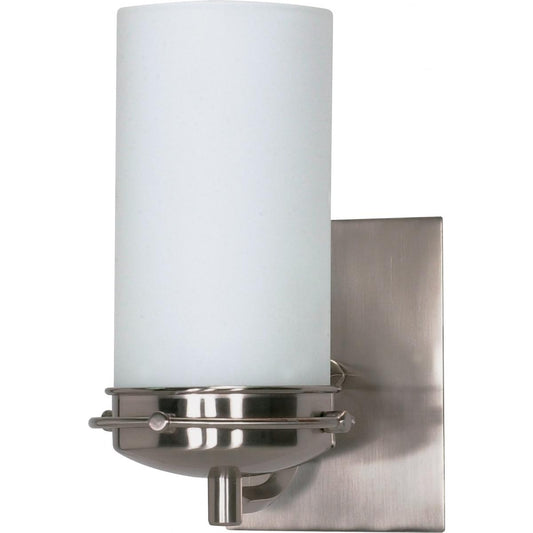 Polaris - 1 Light Vanity with Satin Frosted Glass Shade - Brushed Nickel Finish - Satco 60-611