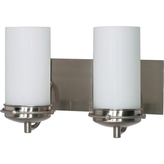 Polaris - 2 Light Vanity with Satin Frosted Glass - Brushed Nickel Finish - Satco 60-612
