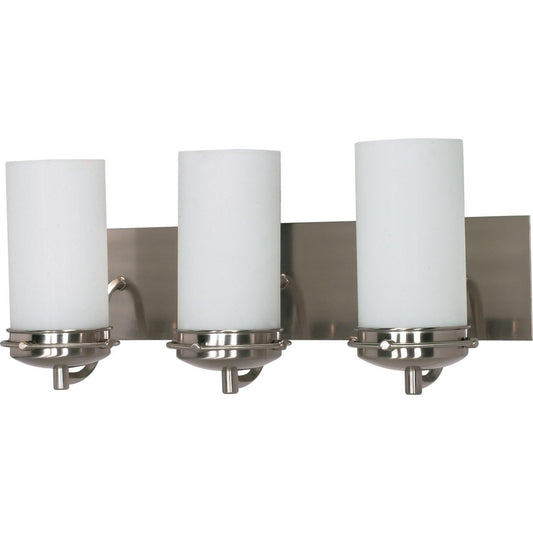 Polaris - 3 Light Vanity with Satin Frosted Glass - Brushed Nickel Finish - Satco 60-613
