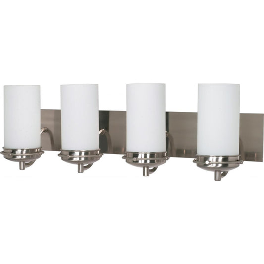 Polaris - 4 Light Vanity with Satin Frosted Glass - Brushed Nickel Finish - Satco 60-614