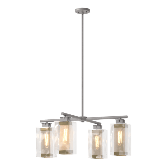Polaris Outdoor 4-Light Pendant - Coastal Burnished Steel - Outdoor Gold Accent by Hubbardton Forge