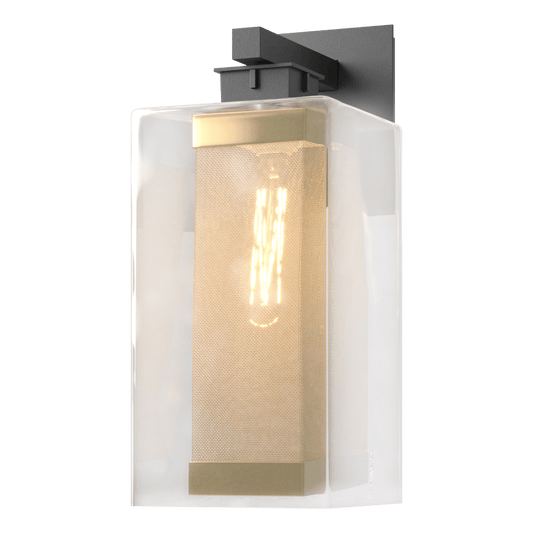 Polaris Outdoor Large Sconce - Coastal Black - Outdoor Gold Accent by Hubbardton Forge