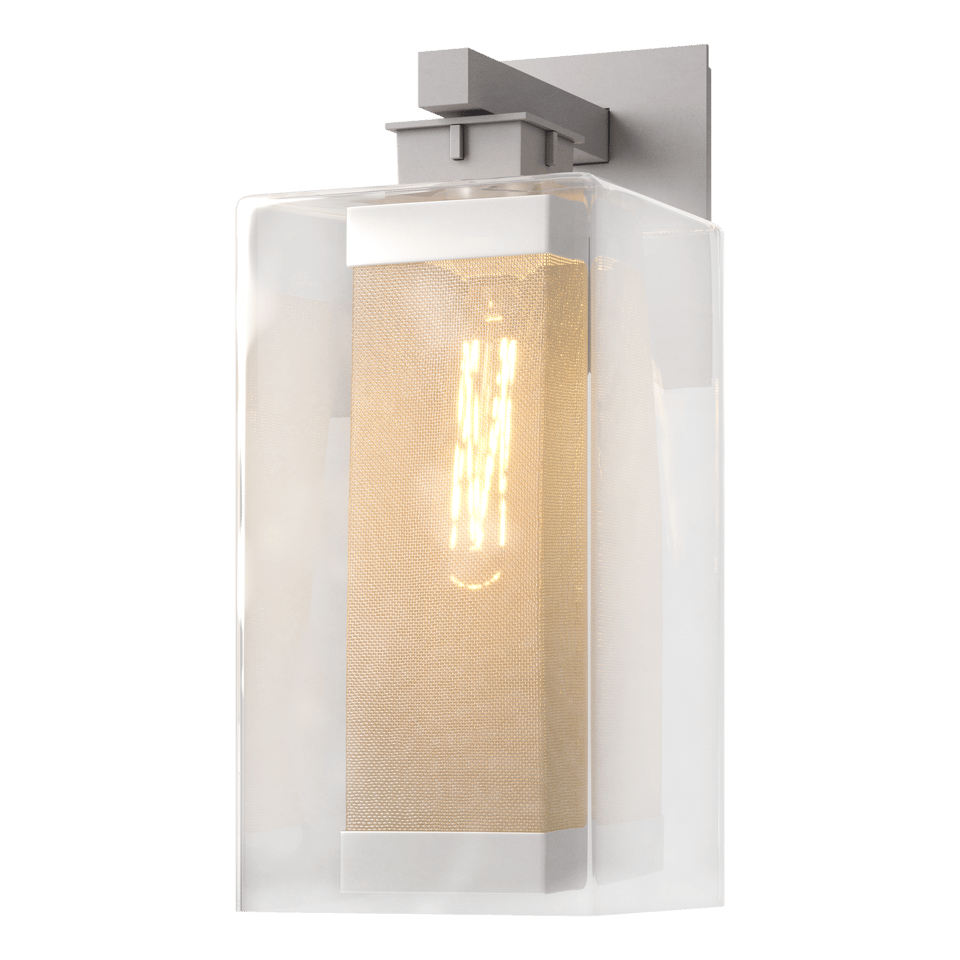 Polaris Outdoor Large Sconce - Coastal Burnished Steel - Outdoor Silver Accent by Hubbardton Forge