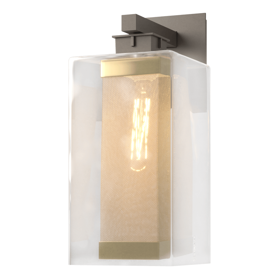 Polaris Outdoor Large Sconce - Coastal Dark Smoke - Outdoor Gold Accent by Hubbardton Forge