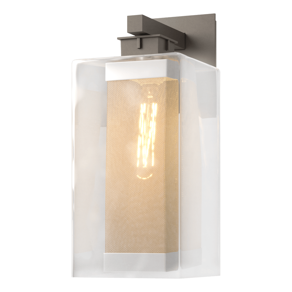 Polaris Outdoor Large Sconce - Coastal Dark Smoke - Outdoor Silver Accent by Hubbardton Forge