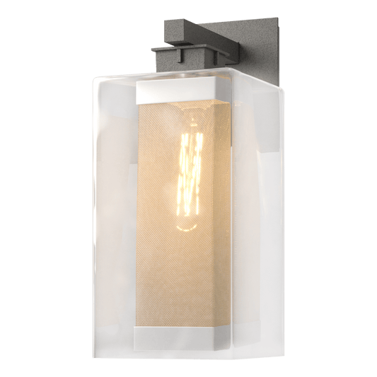Polaris Outdoor Large Sconce - Natural Iron - Outdoor Silver Accent by Hubbardton Forge