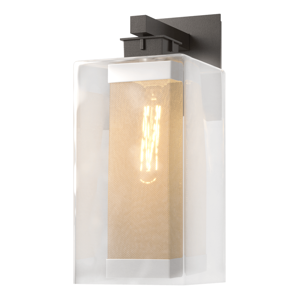 Polaris Outdoor Large Sconce - Oil Rubbed Bronze - Outdoor Silver Accent by Hubbardton Forge