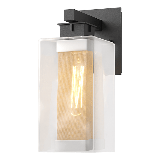 Polaris Outdoor Medium Sconce - Coastal Black - Outdoor Silver Accent by Hubbardton Forge