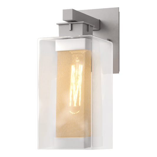 Polaris Outdoor Medium Sconce - Coastal Burnished Steel - Outdoor Silver Accent by Hubbardton Forge