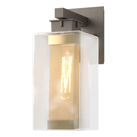Polaris Outdoor Medium Sconce - Coastal Dark Smoke - Outdoor Gold Accent by Hubbardton Forge