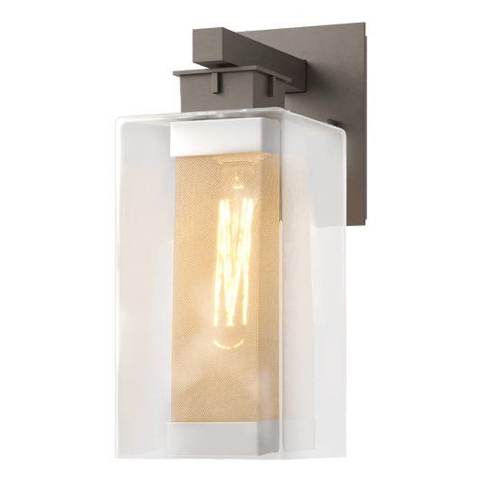 Polaris Outdoor Medium Sconce - Coastal Dark Smoke - Outdoor Silver Accent by Hubbardton Forge
