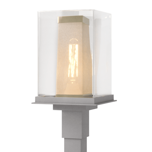 Polaris Outdoor Post Light - Coastal Burnished Steel - Outdoor Gold Accent by Hubbardton Forge