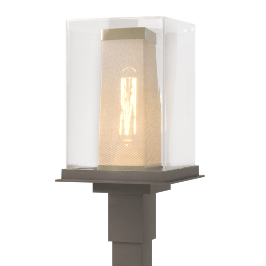 Polaris Outdoor Post Light - Coastal Dark Smoke - Outdoor Gold Accent by Hubbardton Forge