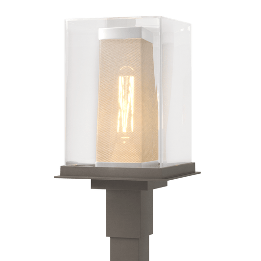 Polaris Outdoor Post Light - Coastal Dark Smoke - Outdoor Silver Accent by Hubbardton Forge