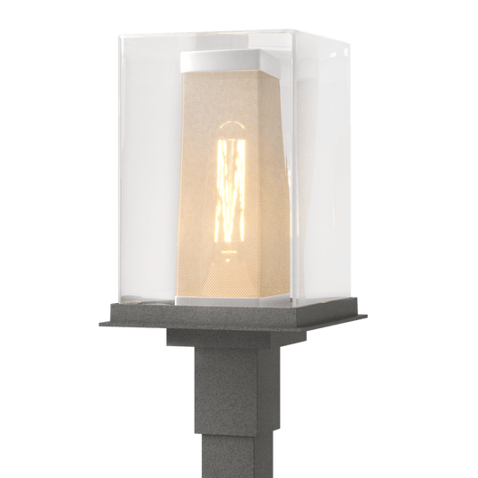 Polaris Outdoor Post Light - Natural Iron - Outdoor Silver Accent by Hubbardton Forge