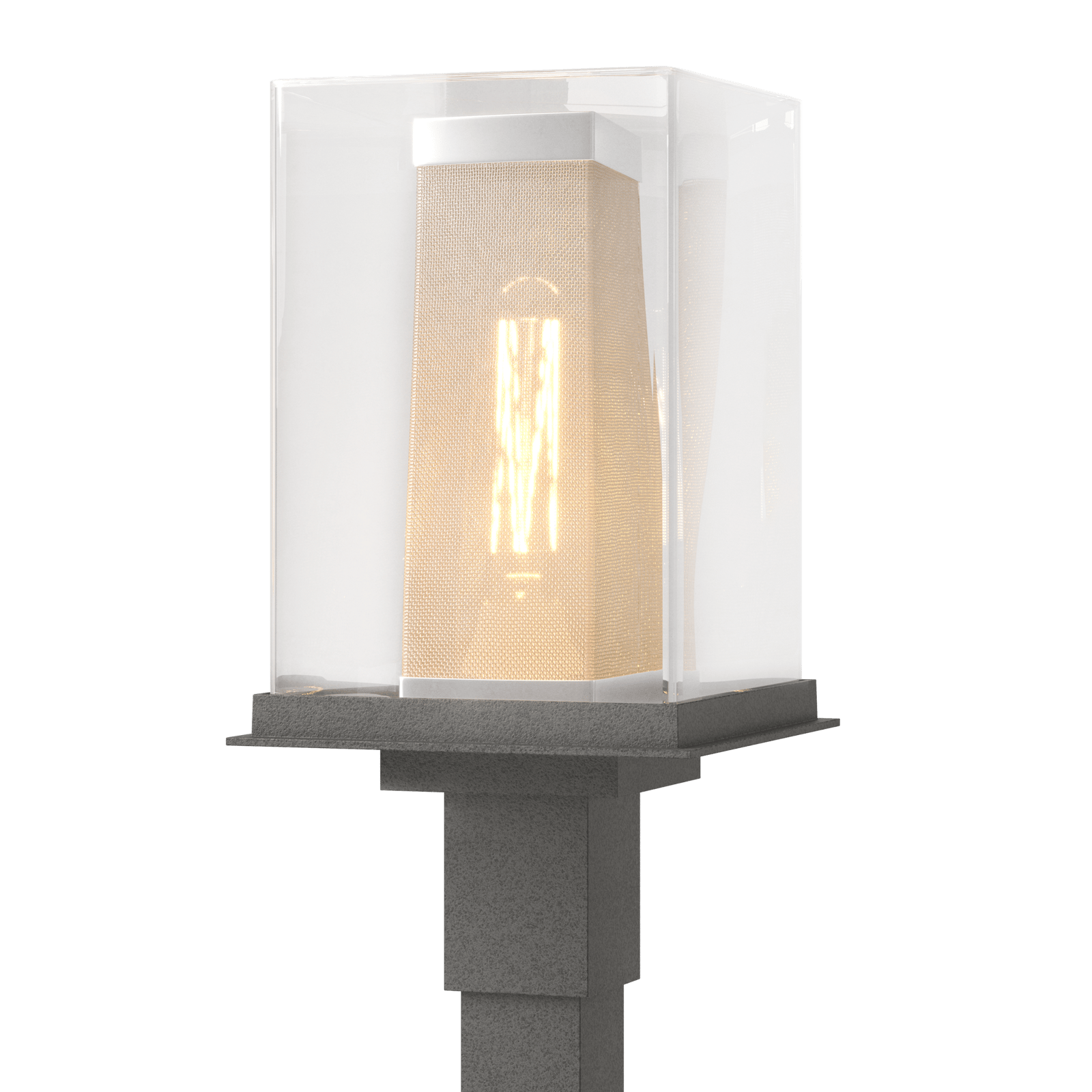 Polaris Outdoor Post Light - Oil Rubbed Bronze - Outdoor Silver Accent by Hubbardton Forge