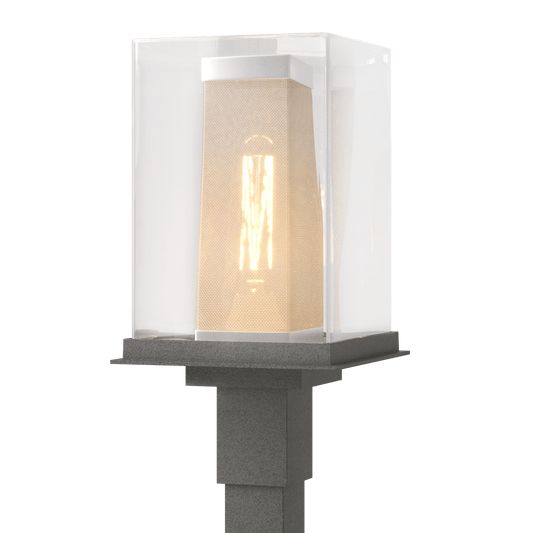 Polaris Outdoor Post Light - Oil Rubbed Bronze - Outdoor Silver Accent by Hubbardton Forge
