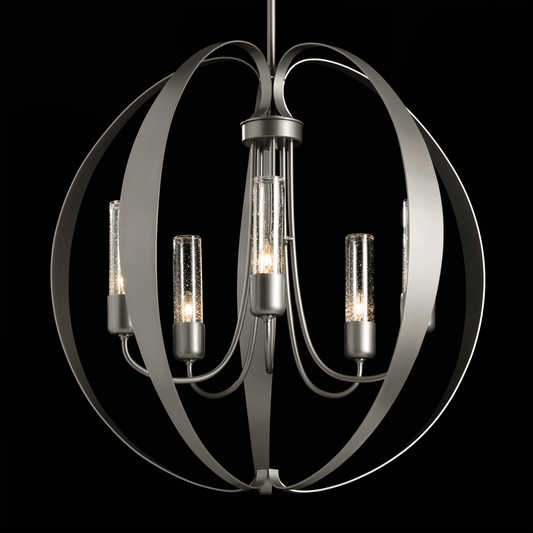 Pomme Outdoor Pendant - Coastal Burnished Steel - Clear Seeded Glass by Hubbardton Forge