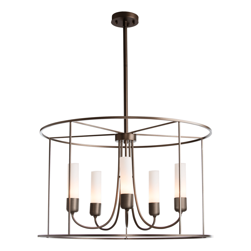 Portico Drum Outdoor Pendant - Coastal Bronze - Opal Glass by Hubbardton Forge