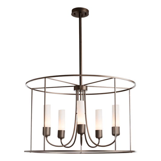 Portico Drum Outdoor Pendant - Coastal Bronze - Opal Glass by Hubbardton Forge