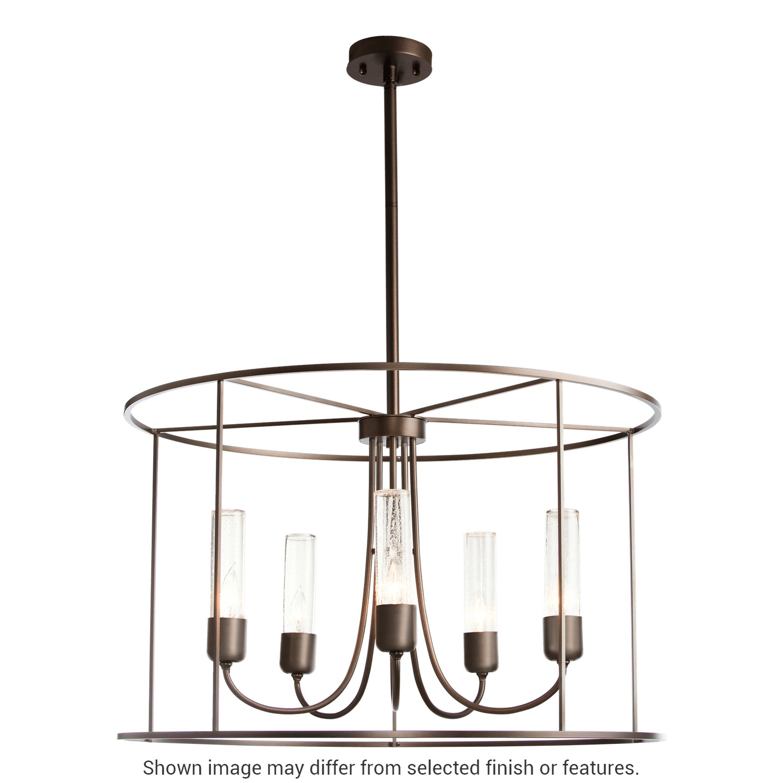 Portico Drum Outdoor Pendant - White - Opal Glass by Hubbardton Forge