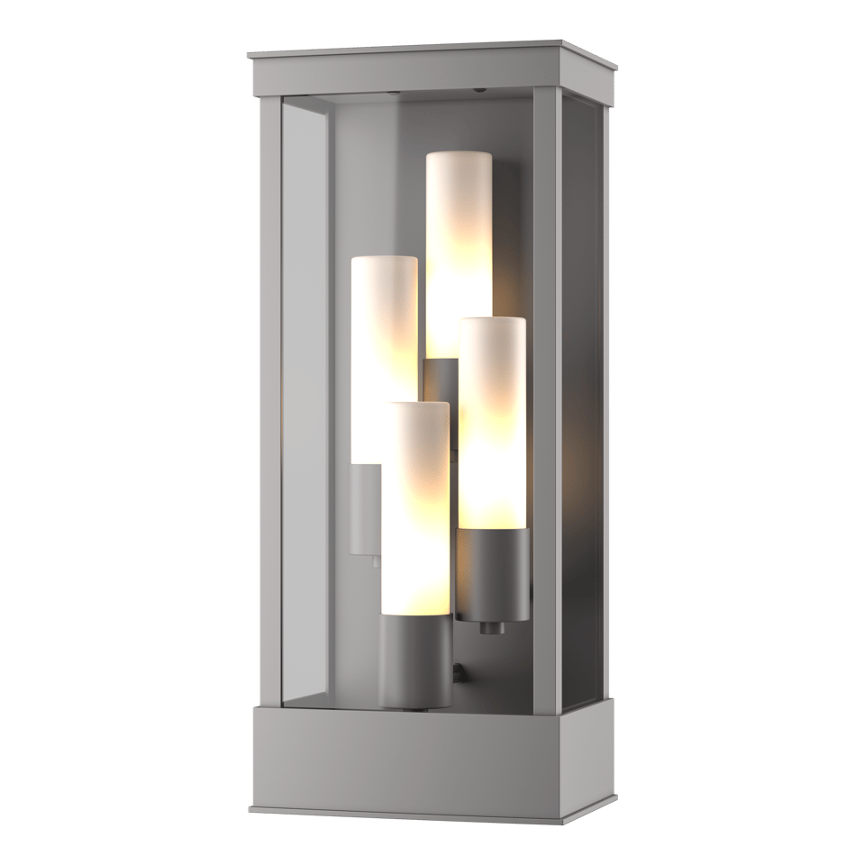 Portico Large Outdoor Sconce - Coastal Burnished Steel - Opal Glass by Hubbardton Forge