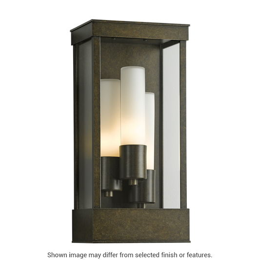 Portico Outdoor Sconce - White - Clear Seeded Glass by Hubbardton Forge