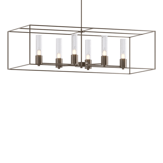 Portico Pendant - Bronze - Clear Seeded Glass by Hubbardton Forge