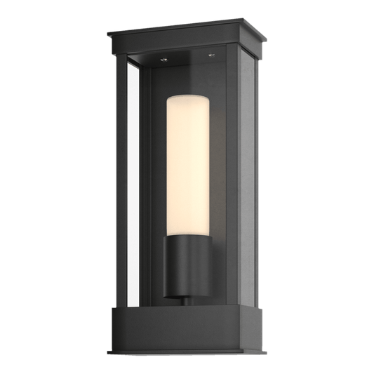 Portico Small Outdoor Sconce - Coastal Black - Opal Glass by Hubbardton Forge