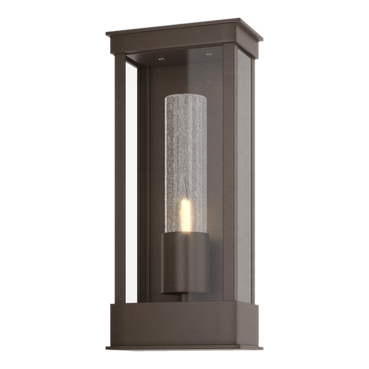 Portico Small Outdoor Sconce - Coastal Bronze - Clear Seeded Glass by Hubbardton Forge