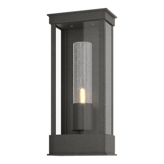 Portico Small Outdoor Sconce - Natural Iron - Clear Seeded Glass by Hubbardton Forge