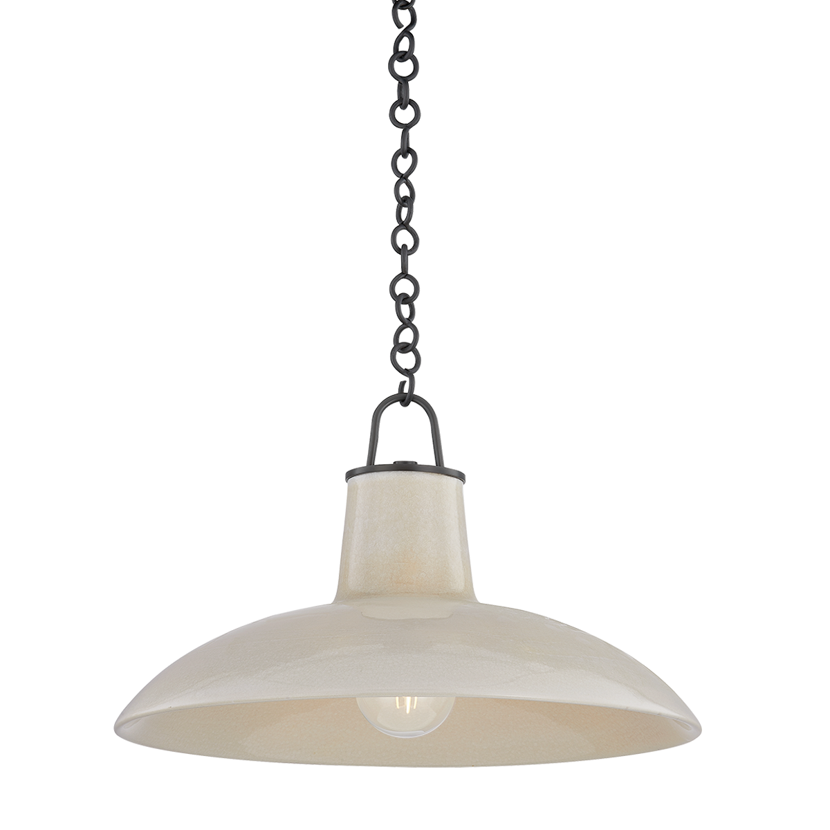 Pottersville Large Pendant - Distressed Bronze/Ceramic Ivory Crackle by Hudson Valley Lighting