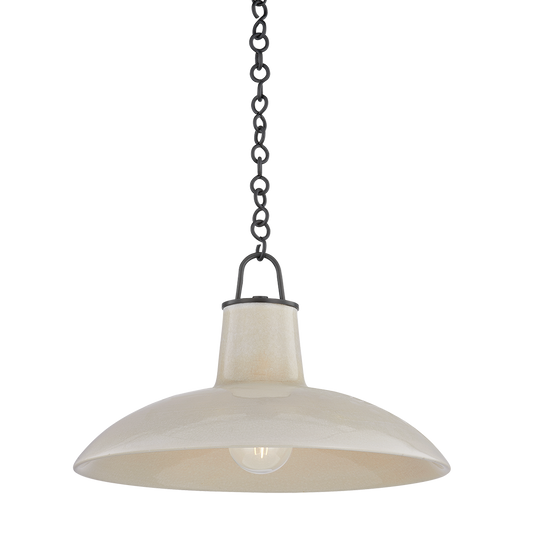 Pottersville Large Pendant - Distressed Bronze/Ceramic Ivory Crackle by Hudson Valley Lighting