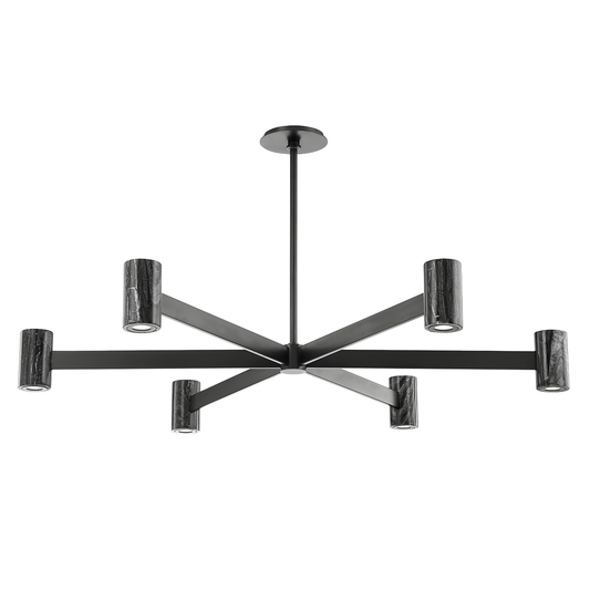 Predock Chandelier - 6-Light - Black Brass by Hudson Valley Lighting