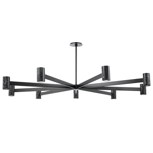 Predock Chandelier - 9-Light - Black Brass by Hudson Valley Lighting