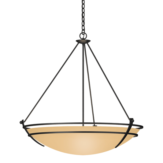 Presidio Tryne Large Scale Pendant - Black - Sand Glass by Hubbardton Forge