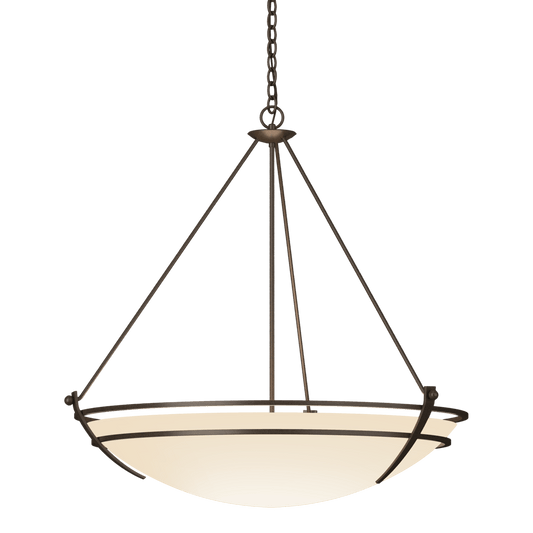 Presidio Tryne Large Scale Pendant - Bronze - Opal Glass by Hubbardton Forge