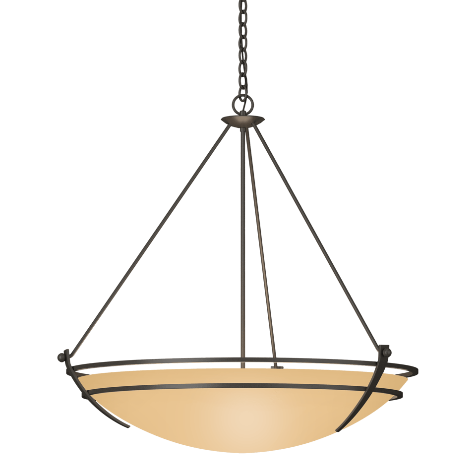 Presidio Tryne Large Scale Pendant - Dark Smoke - Sand Glass by Hubbardton Forge