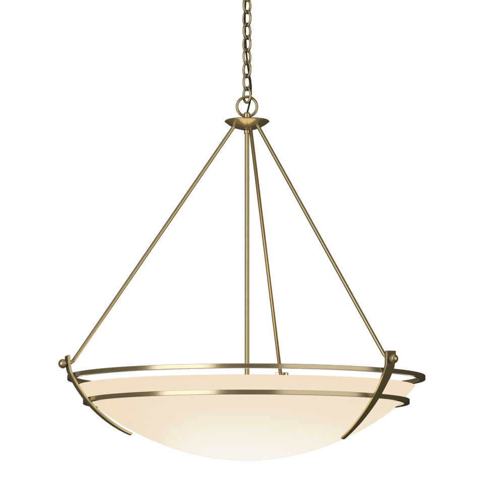 Presidio Tryne Large Scale Pendant - Modern Brass - Opal Glass by Hubbardton Forge