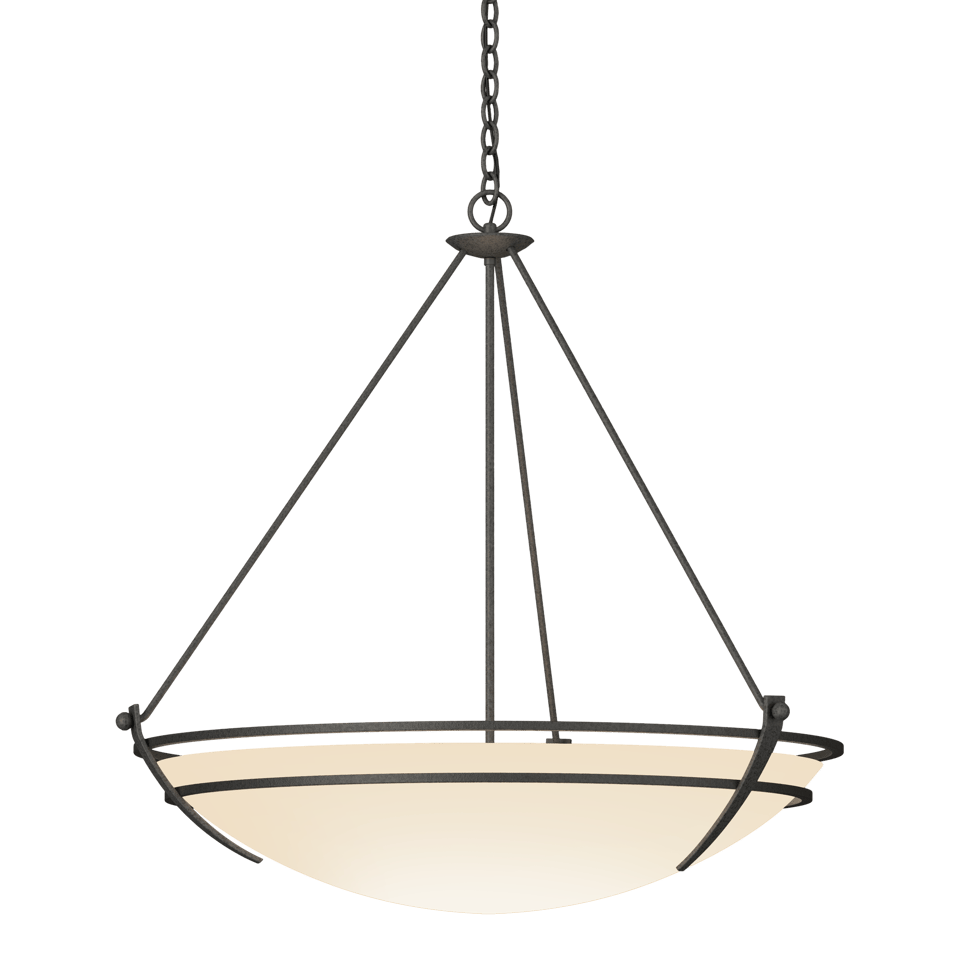 Presidio Tryne Large Scale Pendant - Natural Iron - Opal Glass by Hubbardton Forge