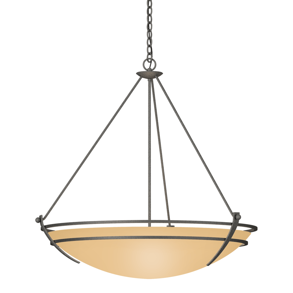 Presidio Tryne Large Scale Pendant - Natural Iron - Sand Glass by Hubbardton Forge