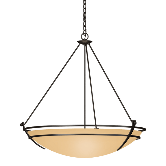 Presidio Tryne Large Scale Pendant - Oil Rubbed Bronze - Sand Glass by Hubbardton Forge