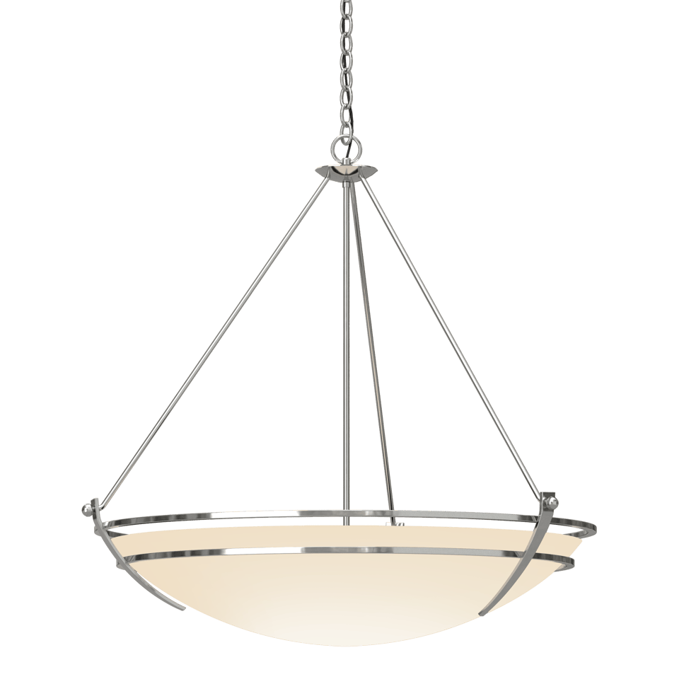 Presidio Tryne Large Scale Pendant - Sterling - Opal Glass by Hubbardton Forge