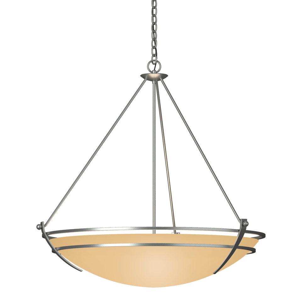 Presidio Tryne Large Scale Pendant - Vintage Platinum - Sand Glass by Hubbardton Forge