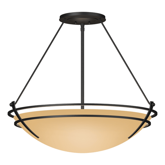 Presidio Tryne Large Semi-Flush - Black - Sand Glass by Hubbardton Forge