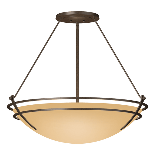 Presidio Tryne Large Semi-Flush - Bronze - Sand Glass by Hubbardton Forge
