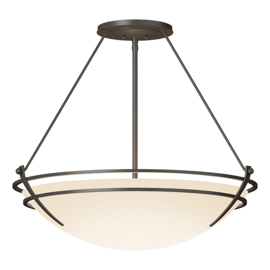 Presidio Tryne Large Semi-Flush - Dark Smoke - Opal Glass by Hubbardton Forge