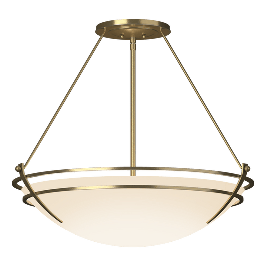 Presidio Tryne Large Semi-Flush - Modern Brass - Opal Glass by Hubbardton Forge